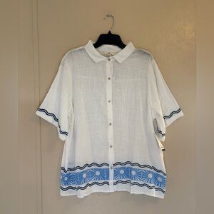 NWT Rip Curl Santorini Sun Printed Shirt sz M